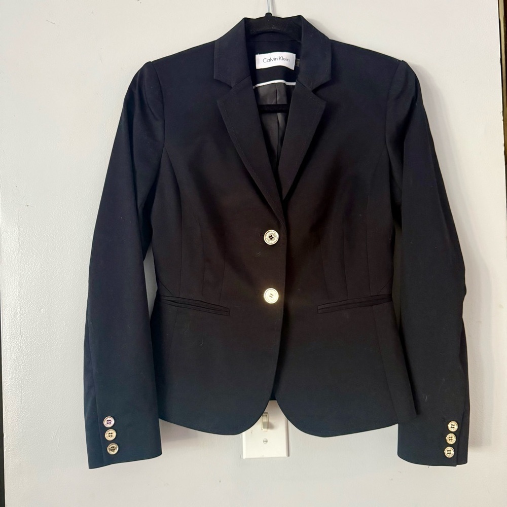 Calvin Klein Classic Black Blazer with Gold Buttons